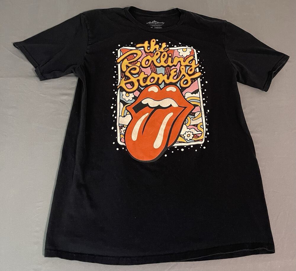 Rolling Stones Black T-Shirt XL Tongue Logo Retro Graphic Tee Great Condition
